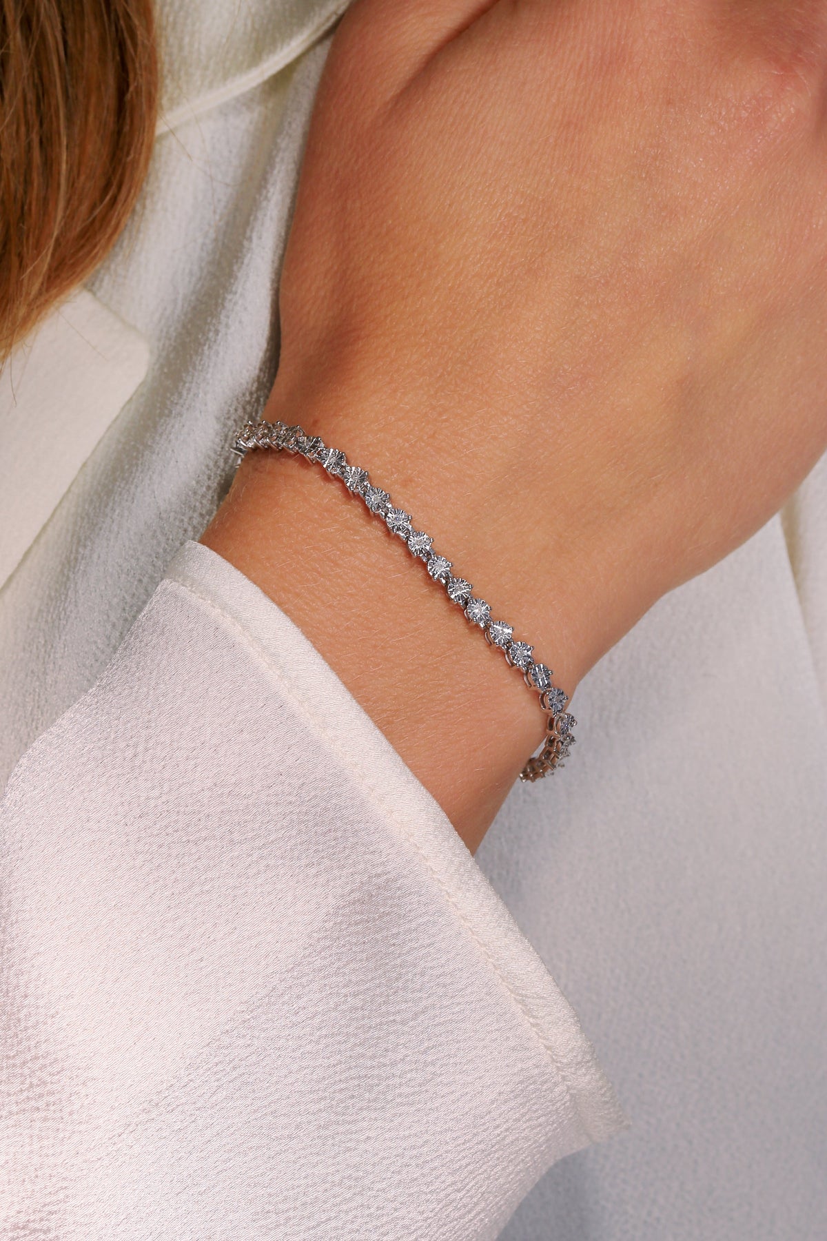 Sterling Silver 0.15ct Diamond Tennis Bracelet-1