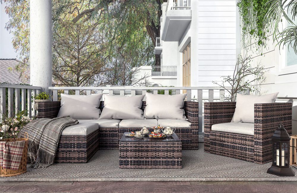 Modular Garden Corner Rattan Sofa Set