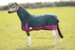 Lite Turnout 600 Denier Horse Rug Waterproof Combo Neck Navy/Raspberry 4'6 -7'3