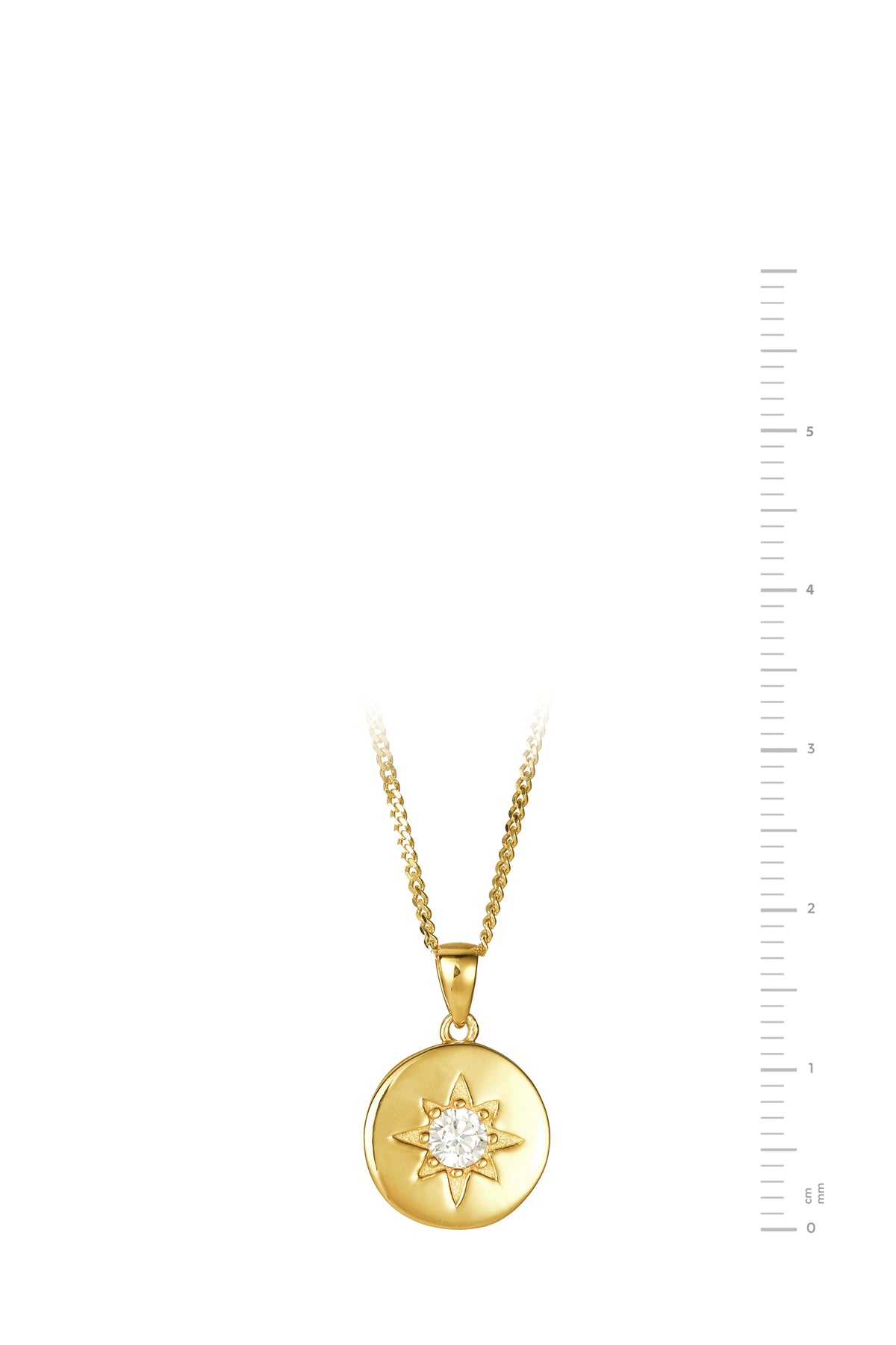 Gold Plated Sterling Silver Round Disc Pendant Necklace-2