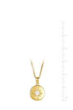 Gold Plated Sterling Silver Round Disc Pendant Necklace-2