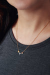 Sterling Silver and Gold Plated Diamond Triple Heart Necklace-2
