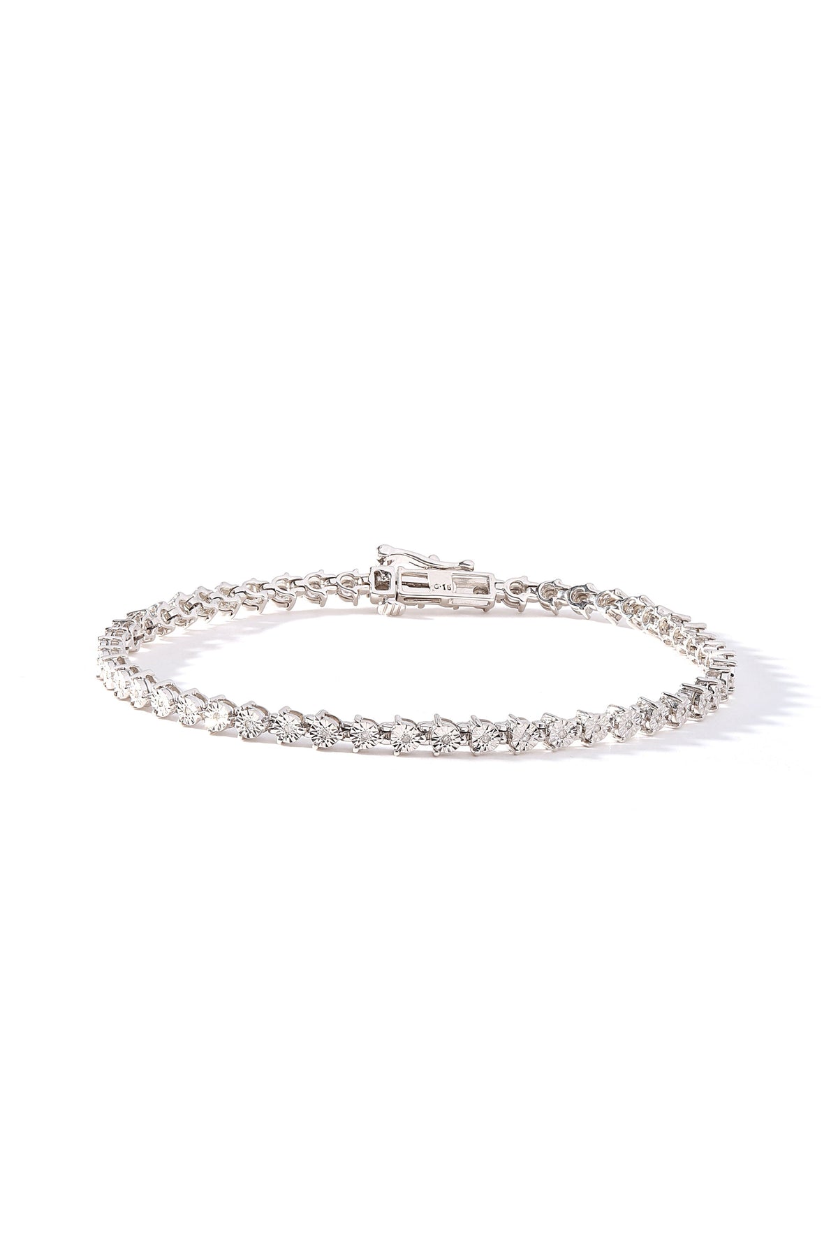 Sterling Silver 0.15ct Diamond Tennis Bracelet-0
